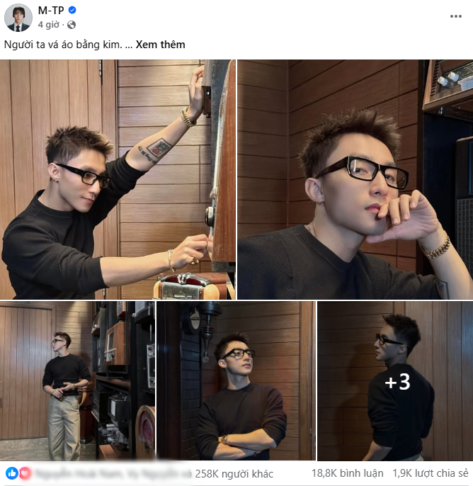 Trên fanpage 14 triệu người theo dõi, Sơn Tùng cập nhật loạt hình ảnh mới thu về hơn 250 nghìn lượt tương tác sau 4 giờ