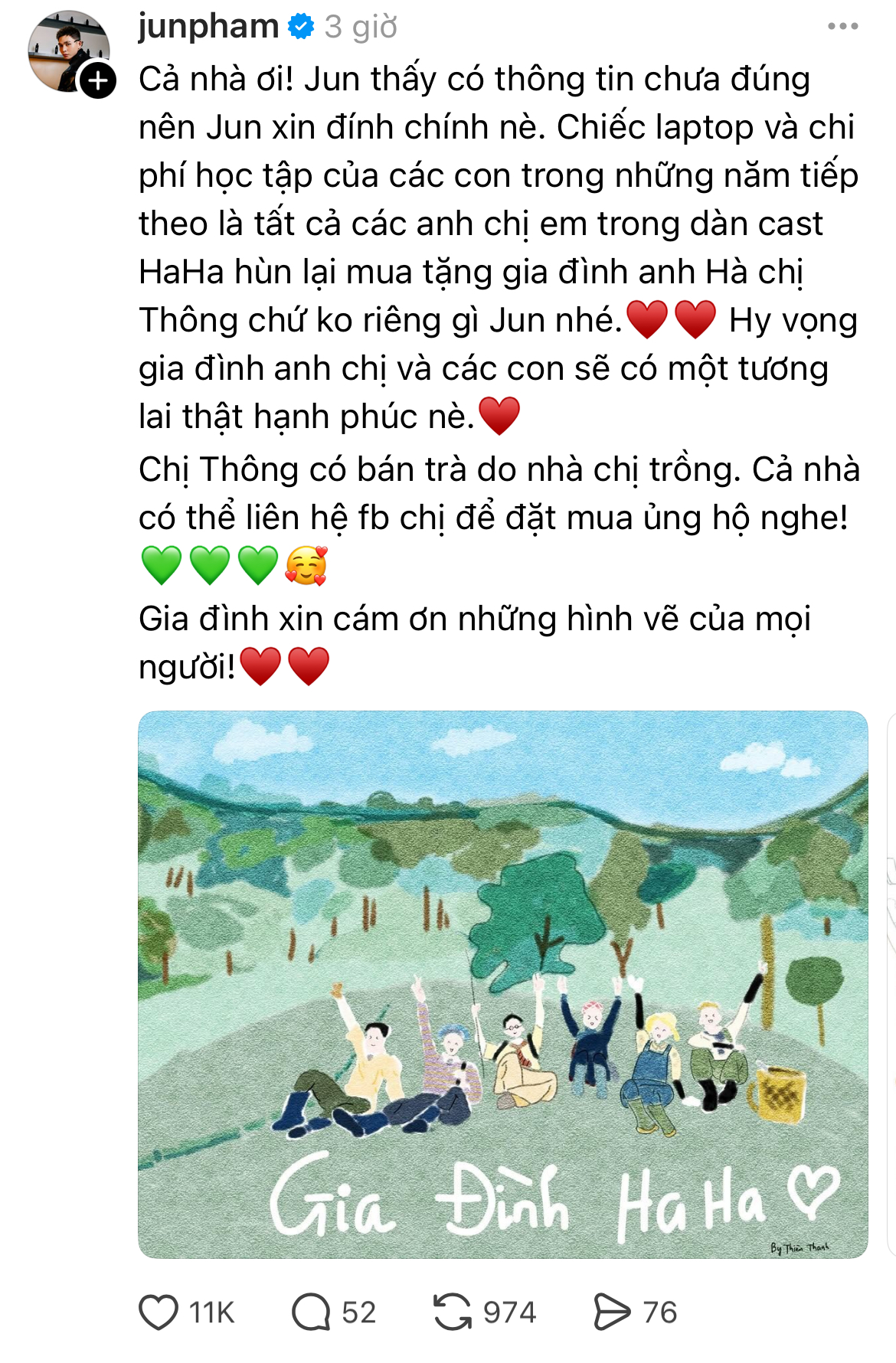 Dàn cast Gia đình Haha giúp đỡ gia đình chị Vàng Thị Thông