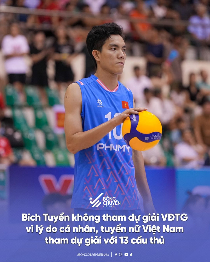 Thairath cho rằng nguyên nhân lớn khiến tuyển Việt Nam sớm dừng bước chính là việc thiếu vắng chủ lực Nguyễn Thị Bích Tuyền. Ảnh: Bóng chuyền Việt Nam