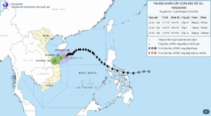 Bão Số 12 FengShen 