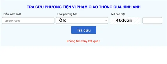 Tra cứu phạt nguội trên website của Cục CSGT. Ảnh: TIỂU MINH