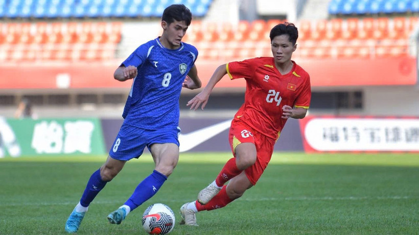 U22 Việt Nam chấp nhận thua 0-1 trước U22 Uzbekistan. (Ảnh: VFF)
