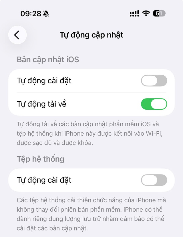 Hướng dẫn tắt cập nhật tự động trên iOS