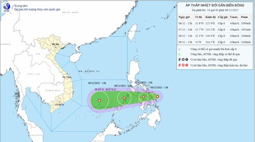Tin áp thấp nhiệt đới gần Biển Đông. Ảnh: nchmf.gov.vn