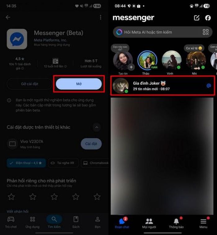 Tìm tùy chọn Tóm tắt AI trên Messenger