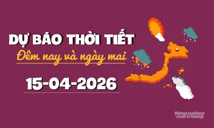Thời tiết 15/4/2026: Nắng nóng và cảnh báo dông lốc trên toàn quốc