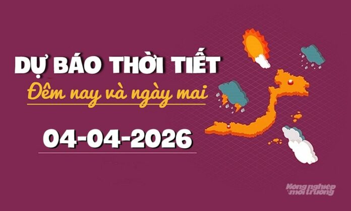 Thời tiết hôm nay 4/4/2026: Chú ý mưa dông và nắng nóng gay gắt